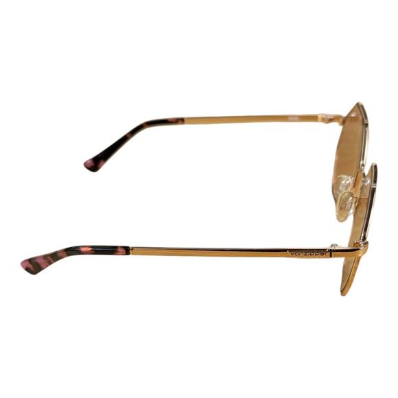 VonZipper Pearl Sunglasses Octagon Pink Silver Lens Gold Metal Womens main image 6